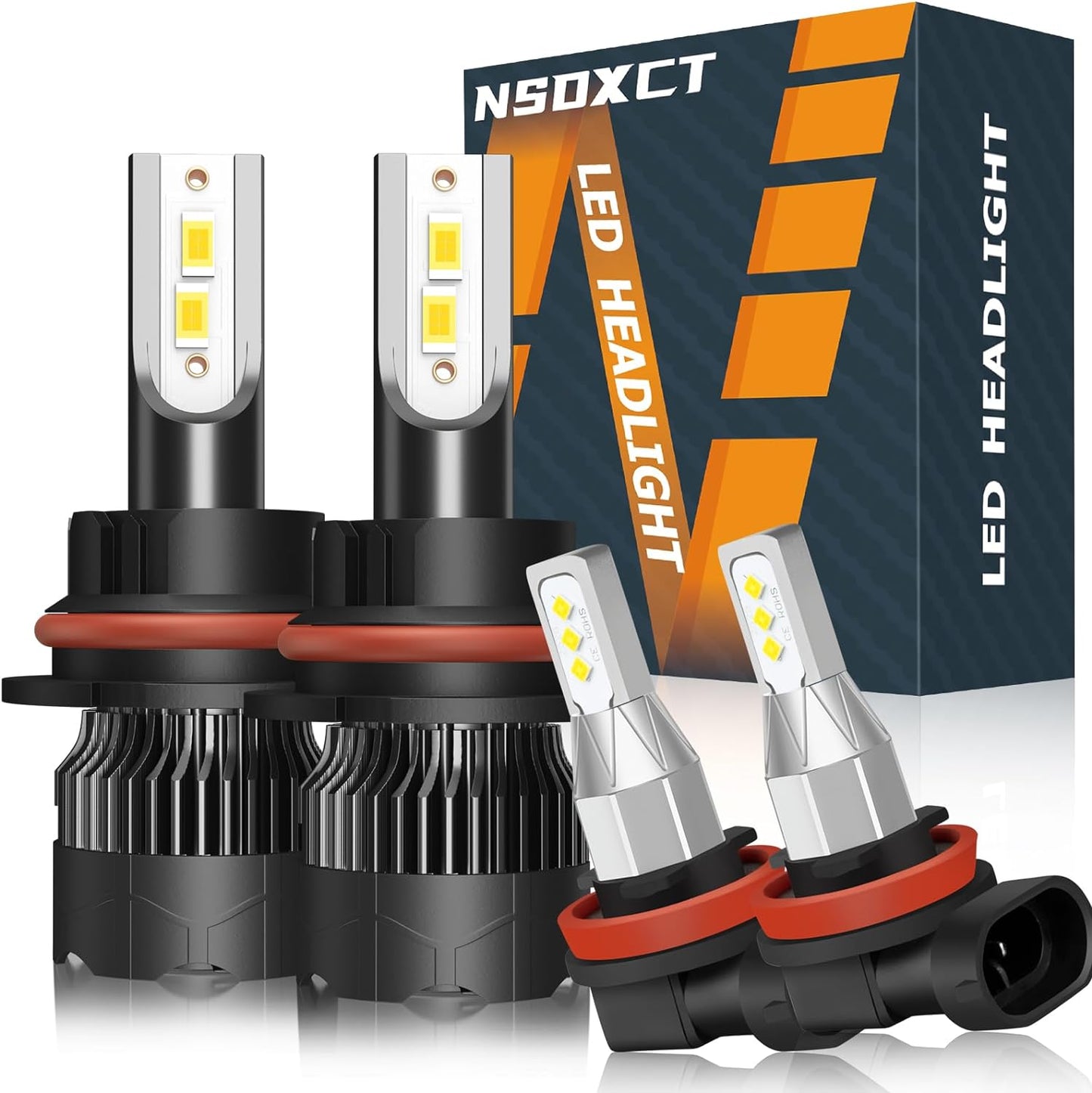 Fit For Lexus ES350 2007 2008 2009 Led Headlight Bulbs, 9005 High Beam+H7 Low Beam Led Bulbs+9006 LED Fog Light Bulbs Kit 36000LM 500% Brightness 6000K Cool White Headlight Bulbs, 6PCS