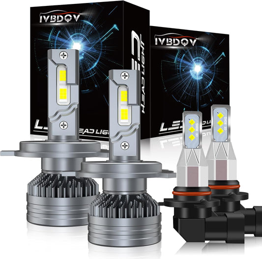 Fit (2000-2006) for TOYOTA TUNDRA LED Headlight Bulbs,9003/H4 High Low Dual Beam+9006/9005/9145 fog light Led Bulbs 600% Brightness 200W 30000LM 6500K Cool White 4PCS