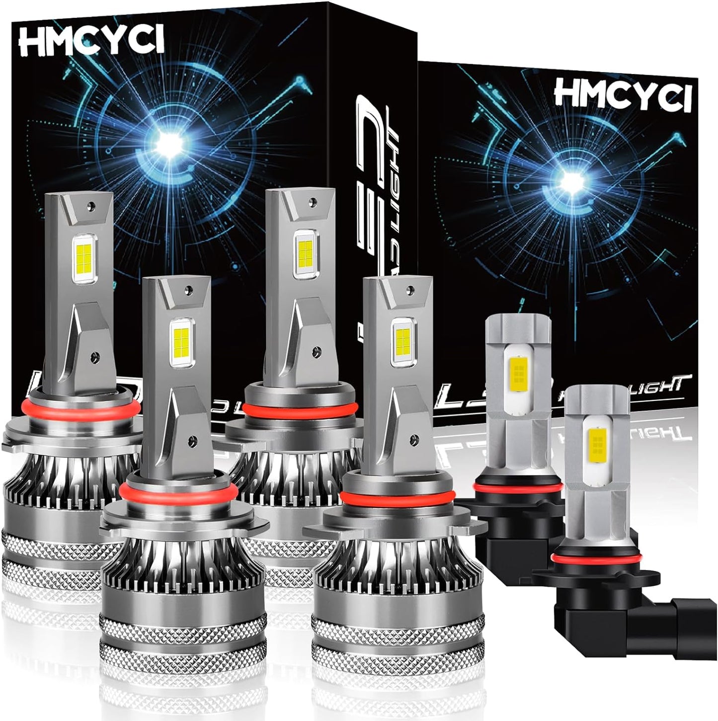 Fit for Chevy Silverado 1500 2500 3500 HD (2003-2006) LED Headlights + Fog Light Bulbs Combo, 9005 High Beam + 9006 Low Beam + 9145 Fog Light,6000K White, Plug and Play, Pack of 6