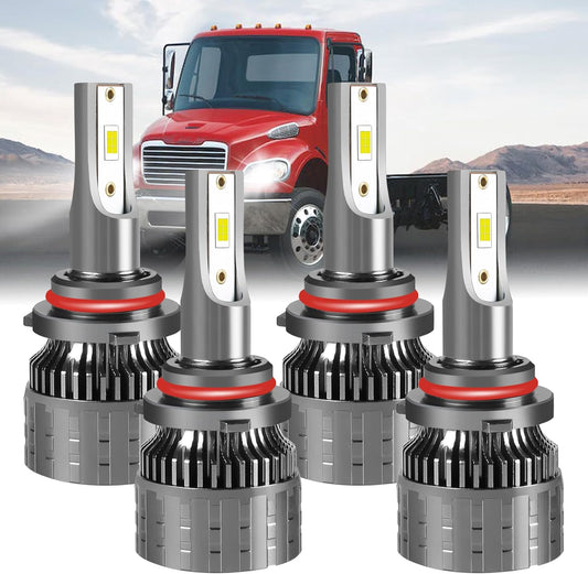 Fit for 2002-2017 Freightliner M2 100 106 112 Headlight Bulbs,9005+9006 LED Headlights Bulbs,6000K 120W 36000LM Cool White 500% Extremely Bright,IP68,4PCS