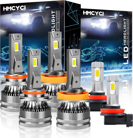 Fit For Honda Accord (2008-2015) LED Headlight Bulbs, 9005 High Beam + H11 Low Beam + H11 LED Fog Lights,Super Bright 6500k Cool White, Plug and Play, Pack of 6