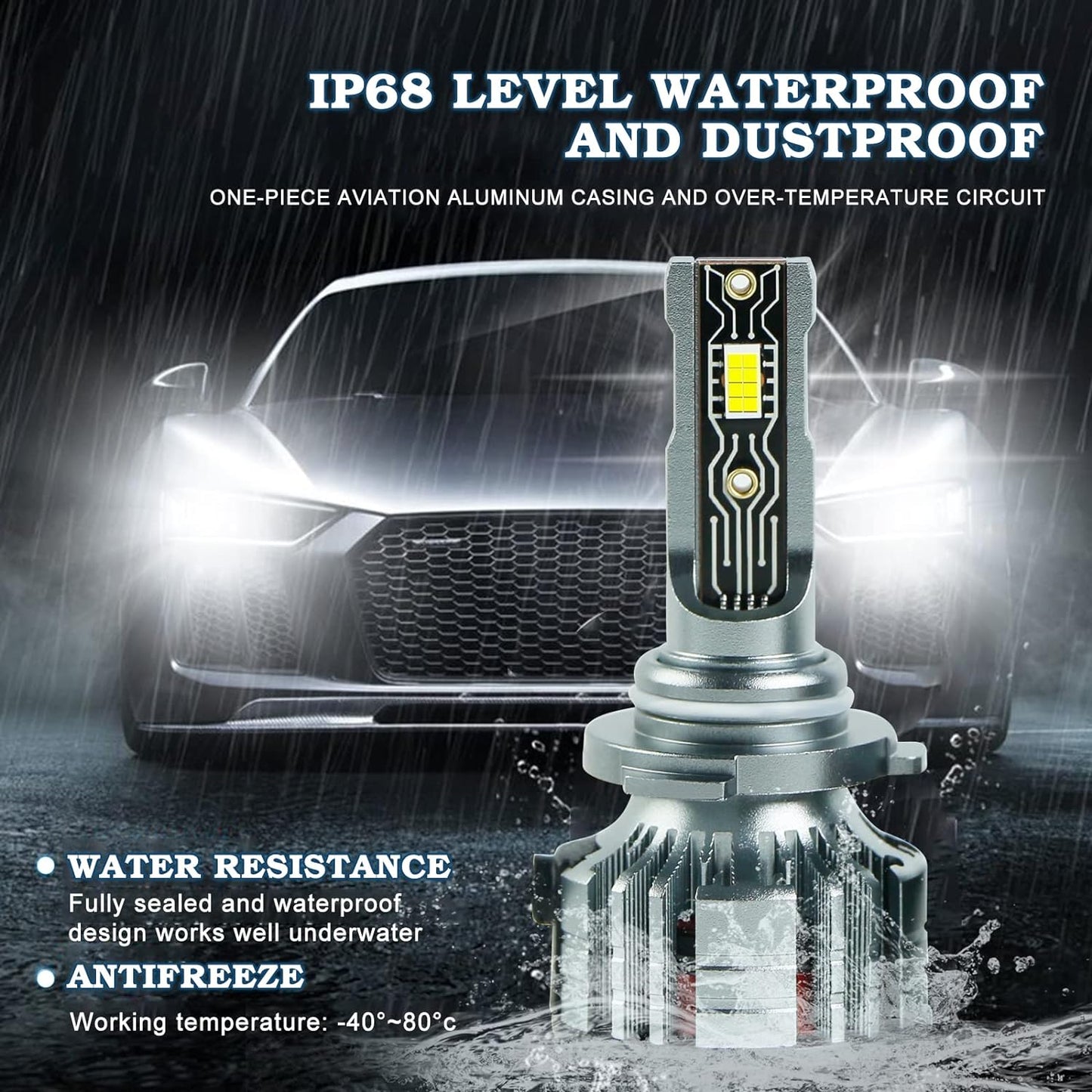 Fit For Chevy Suburban (2007-2014) LED Headlight Bulbs,9005+H11 High/Low Beam LED Headlight Bulbs + 5202 LED Fog Light Bulbs,Super Bright Cool White, Plug and Play, Pack of 6