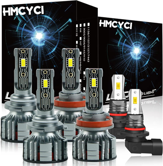 Fit For Ford Escape (2013-2016) LED Headlight Bulbs Combo,9005+H11 High/Low Beam + 9145/9140 Fog Lights,Super Bright 6500K Cool White, Plug and Play, Pack of 6
