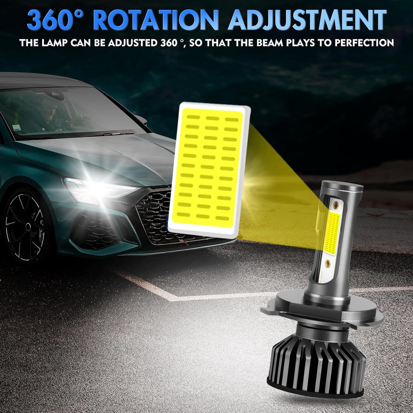 Fit For TOYOTA PRIUS 2004-2009 LED Bulbs, 9003H4 High/Low Beam+ 9006 LED Fog Light Bulbs, 60W 28000LM 6000K White Super Bright, Plug and Play, Pack of 4
