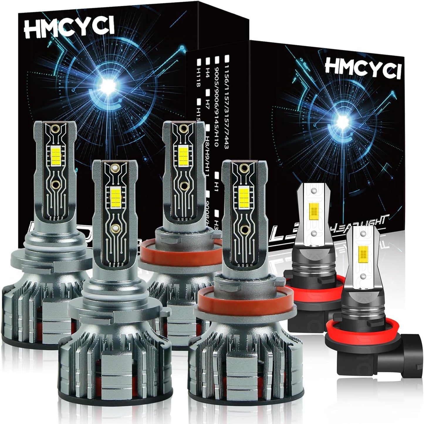 Fit For Honda Ridgeline (2017-2020) LED Headlight Bulbs,9005+H11 High/Low Beam LED Headlight Bulbs + H11/H8 LED Fog Light Bulbs, Pack of 6